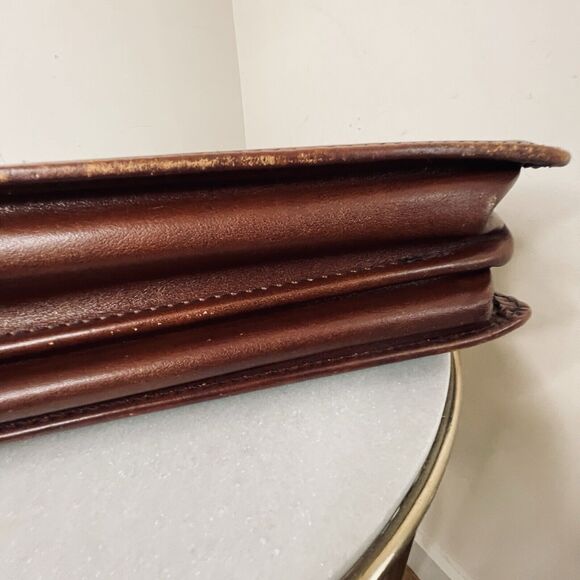 VTG 70s 80s Crouch & Fitzgerald Cognac Leather Document Holder Briefcase Wall St - Picture 14 of 16
